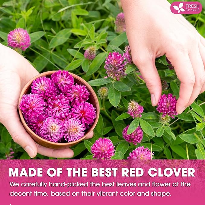 FreshDrinkUS, Premium Red Clover Herbal Teaโ 135 Tea Bags โ Pure โ Naturally Smooth & Mild Flavor โ Premium Quality, Eco-Conscious Packaging. Caffeine-Free. Gluten Free. Vegan