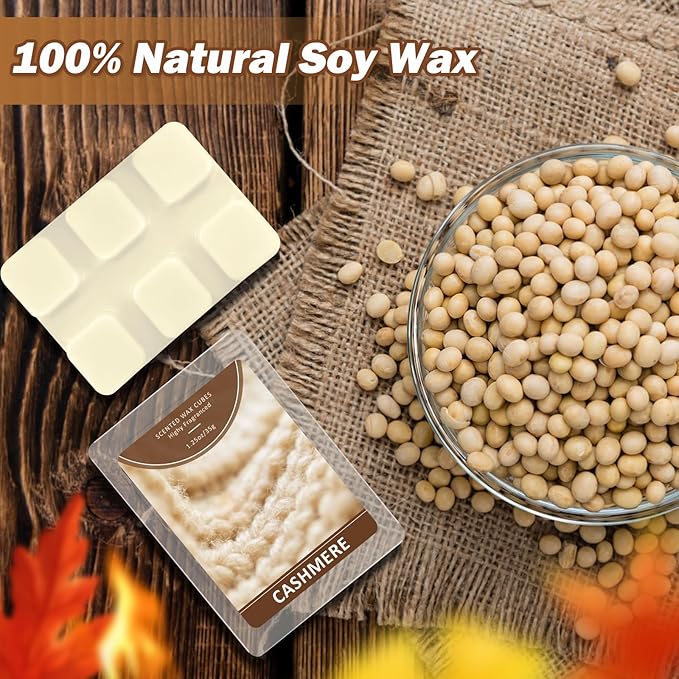 SCENTORINI Wax Melts, Cashmere Fragrance Wax Cubes, Soy Wax for Candle Making, Pack of 4
