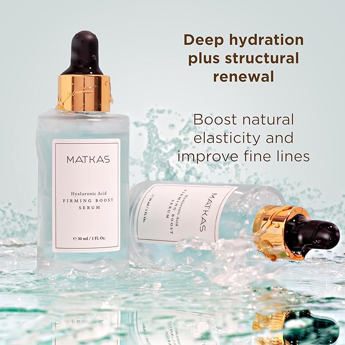 MATKAS Korean Firming Boost Hyaluronic Acid Serum 1 Fl. Oz. - 2% Niacinamide and Hyaluronic Acid Serum for Face Korean Skin Care for Anti Aging, Hydrating Peptide Face Moisturizer for Dry Skin