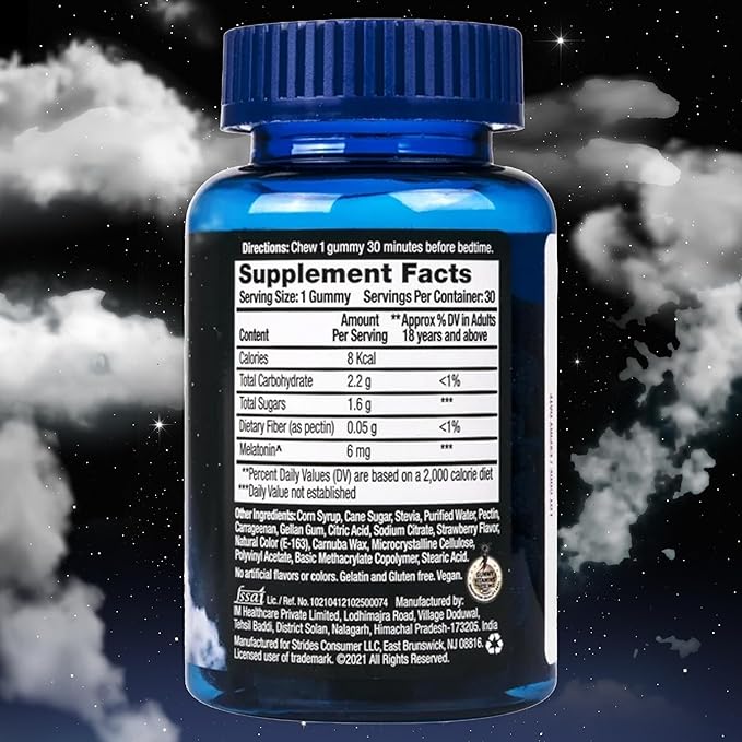 Two-Stage Release Melatonin, 6mg, Strawberry, Dietary Supplement, 30 Gummies