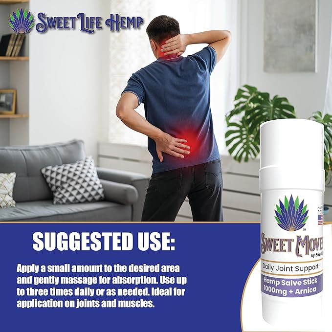 Sweet Moves | 1000mg Hemp Extract | Hemp Topical Salve | Organic & Natural | Easy Twist-Up Applicator | Smooth & Refreshing Experience