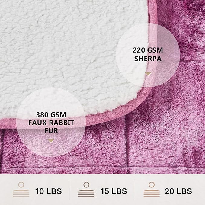 Homemate Heated Weighted Blanket for Adults - 62"x84" 15lbs Electric Throw Fast Heating Heavy Blanket 1/2/4/6/8 Hour Auto Off 10 Heat Levels Over-Heat Protection Luxury Faux Fur Sherpa