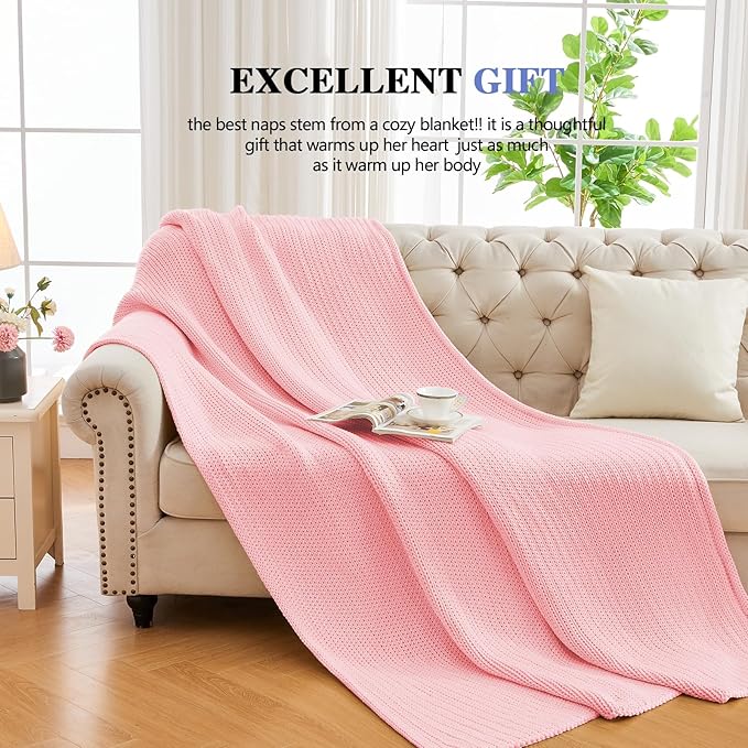 L'AGRATY Knitted Weighted Blanket - 48"x72" 20lbs Cooling Chunky Knit Heavy Blanket for Adults Braided Crochet Throw Thick Cable Yarn Knit Decorative No Beads Evenly Weighted Machine Washable