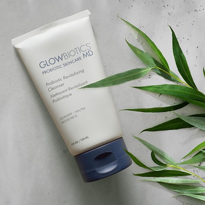Glowbiotics Probiotic Revitalizing Cleanser 5 oz – Gentle Hydrating Face Wash with Probiotics, Peptides & Aloe Vera | Daily Cleanser for Sensitive, Dry & Aging Skin