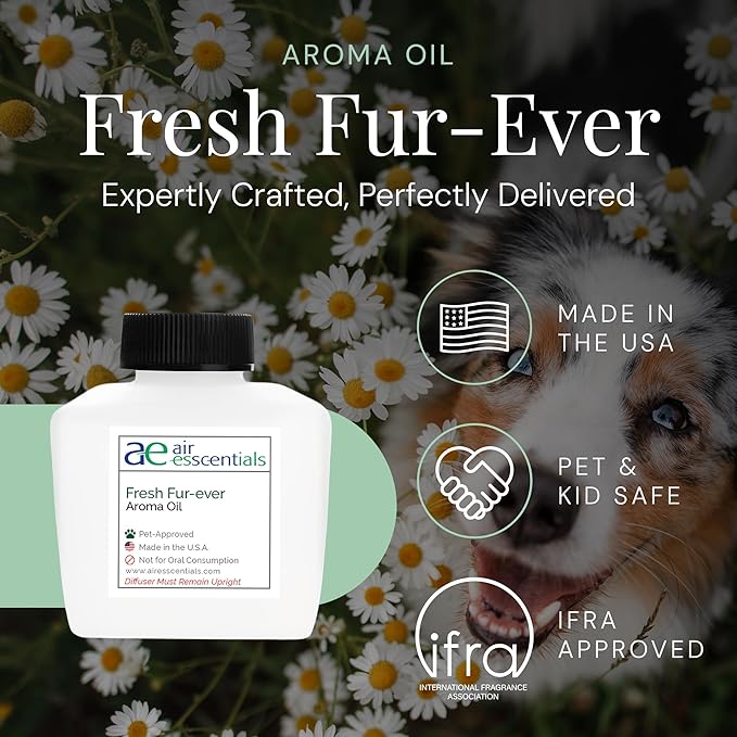 Air Esscentials Fresh Fur-Ever Aroma Oil - Pet-Preferred Pure Essential Oil for Scent Machines & Cold-Air Diffusers | Juicy Peach & Lemongrass | Floral Harmony | Comforting Sandalwood Finish | 100mL