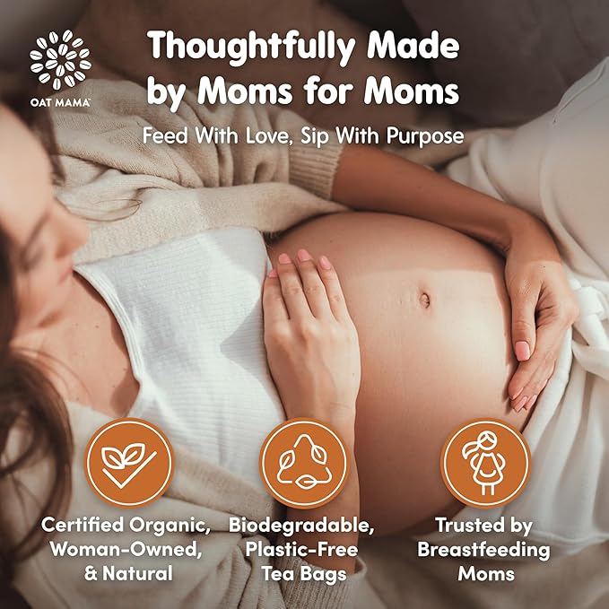 Oat Mama Lactation Tea for Breastfeeding Moms - Chai Spice | Breastfeeding Essentials for Milk Supply Increase | Organic Lactation Support & Postpartum Recovery