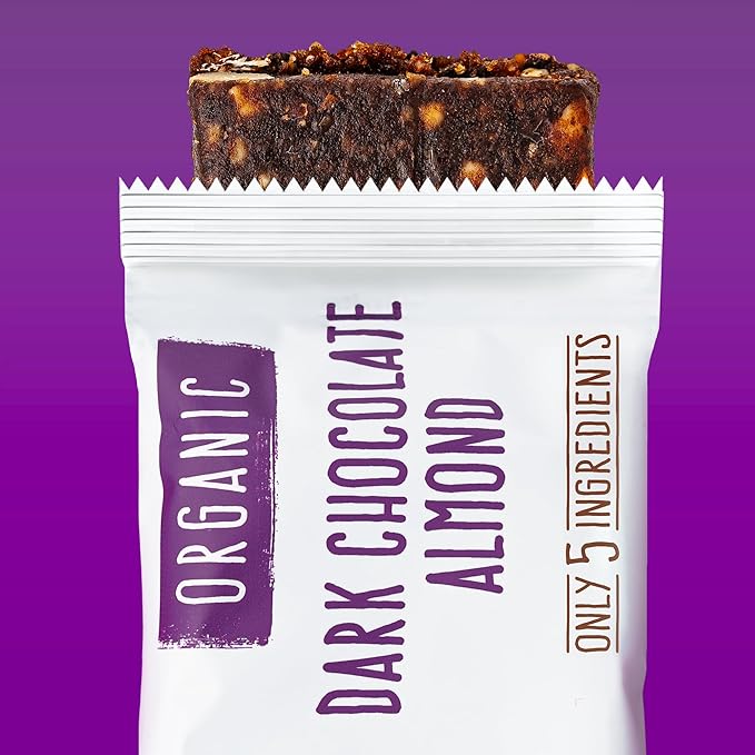jonesbar (Dark Chocolate Almond, 4 Count (Pack of 1)), USDA Organic Fruit & Nut Bar, Non-GMO, Kosher, Vegan, Gluten Free, Simple Snack Bar