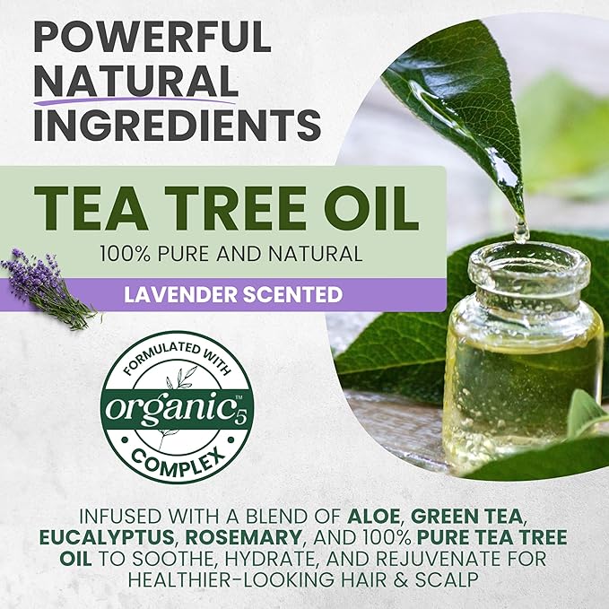 Tea Tree Hair Mask & Scalp Mask Treatment, Deep Conditioner for Damaged Hair with Biotin & Argan Oil, Hydrates, Repairs & Soothes Itchy Scalp with 100% Tea Tree Oil Hair Mask
