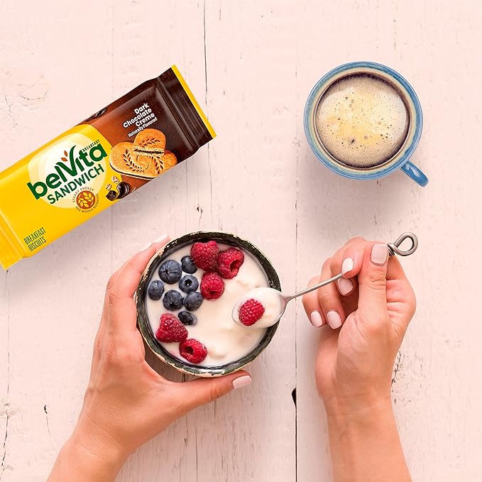 belVita Breakfast Bar Biscuit Sandwiches, Dark Chocolate Creme, 30 Total Packs, 6 Boxes (2 Biscuits Per Pack)