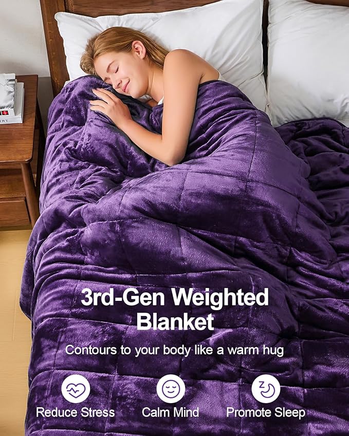 Super Fuzzy Soft Sherpa Fleece Weighted Blanket, 20 lbs Dual Sided Fluffy Heavy Weighted Blankets for Adults - No Bunching with Double Layers of Soft Inner Lining (60"x 80", 20 Pounds)