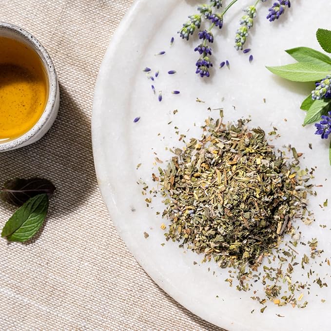 Rishi Tea Lavender Mint Herbal Tea - Organic, Caffeine Free Sachet Bags, Calming Lavender with Peppermint & Sage - 15 Count (Pack of 6)