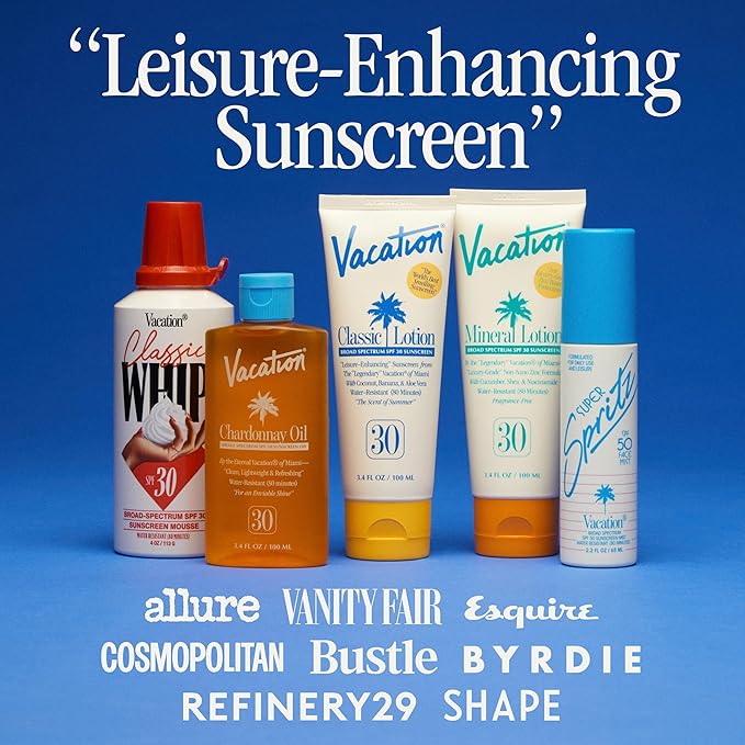 Vacation Shake Shake SPF 50 Mineral Milk Face Sunscreen, Non-Comedogenic, Streak-Free, Water-Resistant Broad Spectrum Sun Block, Non-Nano Zinc Formula, Vegan, Moisturizer with SPF, 1.7 Fl. Oz.