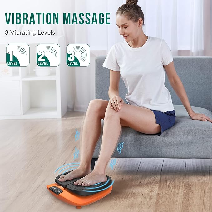 Snailax Vibration Foot Massager with Heat, App Control, Adjustable Vibration Electric Foot Massager Machine for Circulation, Plantar Fasciitis, Pain, Remote Control