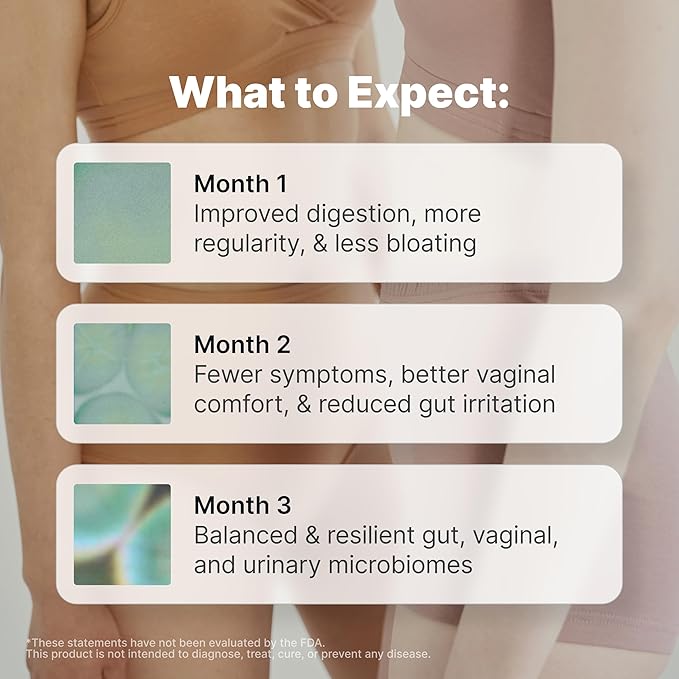 Evvy Women's 3-in-1 Complete Probiotic I Daily Probiotic Supplement to Reduce Bloating I Supports Gut, Urinary & Vaginal Health | Includes Vaginal Probiotics for Feminine Care