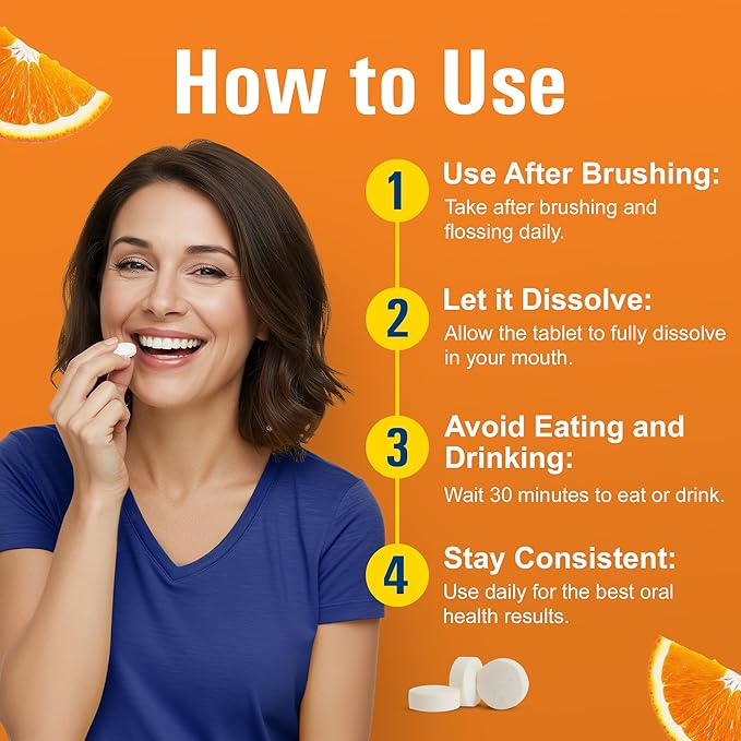 ProBiora Professional Strength Oral Probiotics for Teeth and Gums | Dental Probiotic for Oral Health | Bad Breath Treatment for Adults | Tooth Whitening | ProBiora3 Probiotic Blend | 90 Orange Tablets