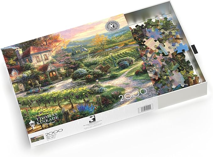 Ceaco - Silver Select - Thomas Kinkade - Wine Country Living - 2000 Piece Jigsaw Puzzle for Adults - Challenging Puzzle Perfect for Game Nights - Finished Size is 38.50 x 26.50