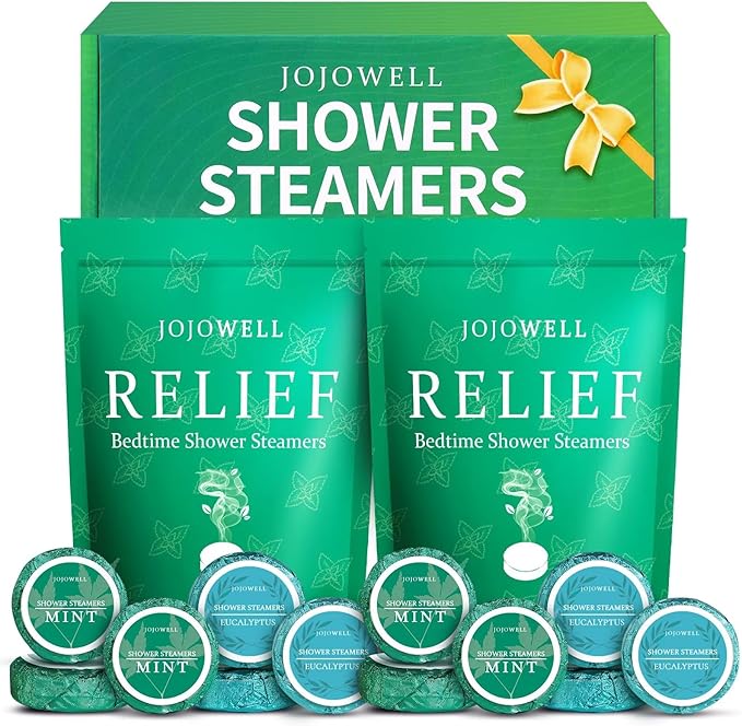 Shower Steamers Aromatherapy - 12 Pack Gifts for Women Men, Shower Bombs with Essential Oils, Eucalyptus for Shower, Relief Nasal Congestion, Birthday, Christmas Stocking Stuffers