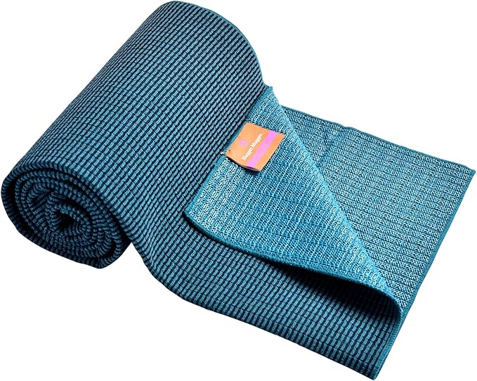 Hugger Mugger Yoga Towel - Midnight - Soft, Absorbent, Fast Drying, Non-Slip Backing, use by iteself or Over a Yoga mat, hot Yoga, Helps with Slippery Hands and feet