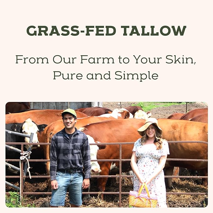 Beef Tallow for Skin - Tallow And Herbal Balm For Face - Tallow Face Moisturizer - Beef Tallow Moisturizer - Tallow Balm - Grass Fed Beef Tallow For Skin - Tallow Face Cream Lotion (5.0, Herbal-Rose)