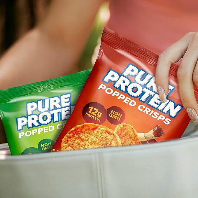 Pure Protein Popped Crisps, Hickory Barbecue, High Protein Snack, 12G Protein, 1.27oz., 12 Count