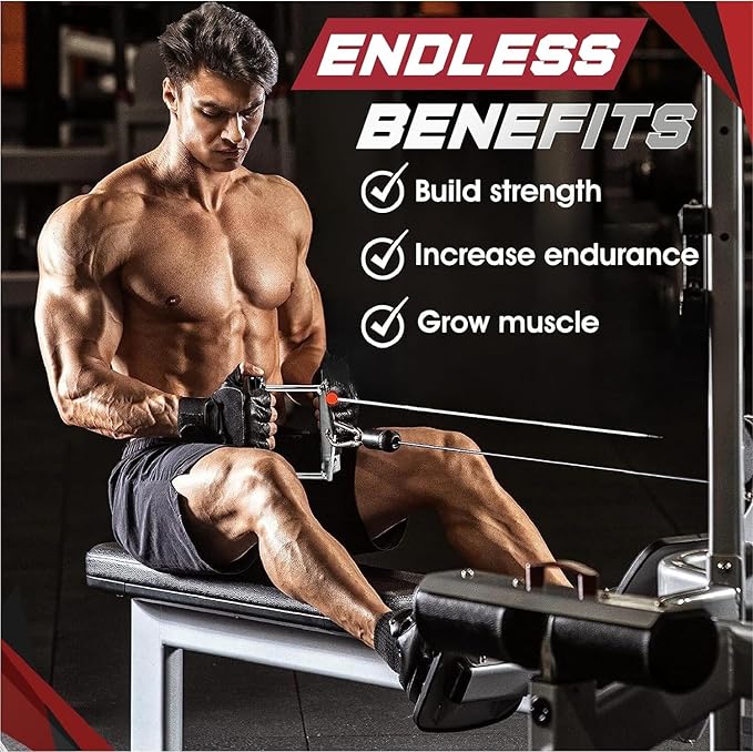 Yes4All Cable Machine Attachment, Double D Hanlde & Tricep Rope Cable Attachment, Weight Machine Accessories Load 880 LB for Home Gym