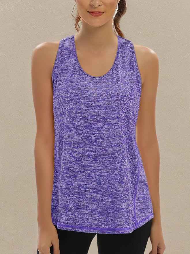 Aeuui Womens Workout Tops Open Back Racerback Tank Tops Sleeveless Yoga Athletic Running Shirts Gym Clothes for Women