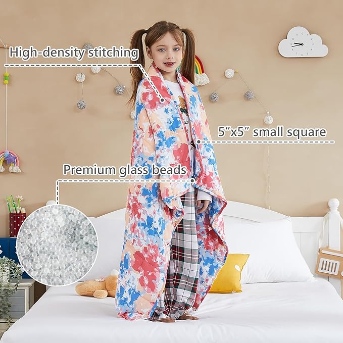 L'AGRATY Weighted Blanket - 36"x48" 3lbs Microfiber Material with Glass Beads Small Blanket for All-Season Summer Fall Winter Soft Thick