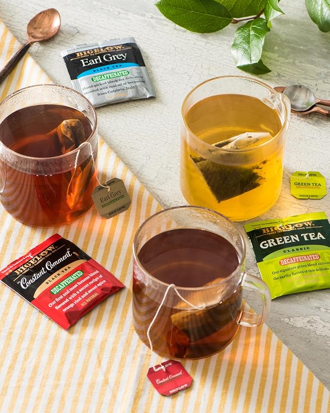 Bigelow Tea Decaffeinated Tea 6 Flavor Variety Pack, Decaf Tea with Green Tea, Spiced Chai, Constant Comment, English Teatime and Earl Grey Tea, 20 Count Box (Pack of 6), 120 Total Tea Bags
