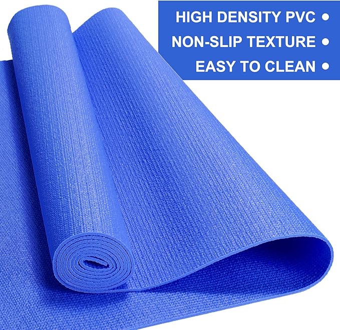 Funtery 16 Pack 3 mm Thick Yoga Mat Exercise Workout Mat Non Slip Fitness Pad for Women Gym Home Yoga Pilates