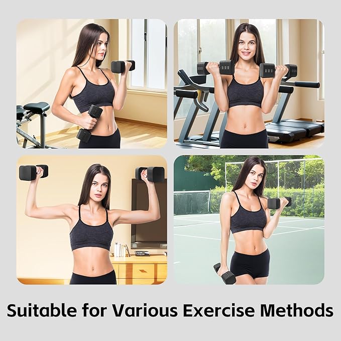 20LBS Adjustable Dumbbell Set, 4 in 1 Free Weights Dumbbells Set for,4lb 6lb 8lb 10lb, with Metal Non Slip Handle,Quick Change,Home Gym Strength Training Equipment for Men and Women