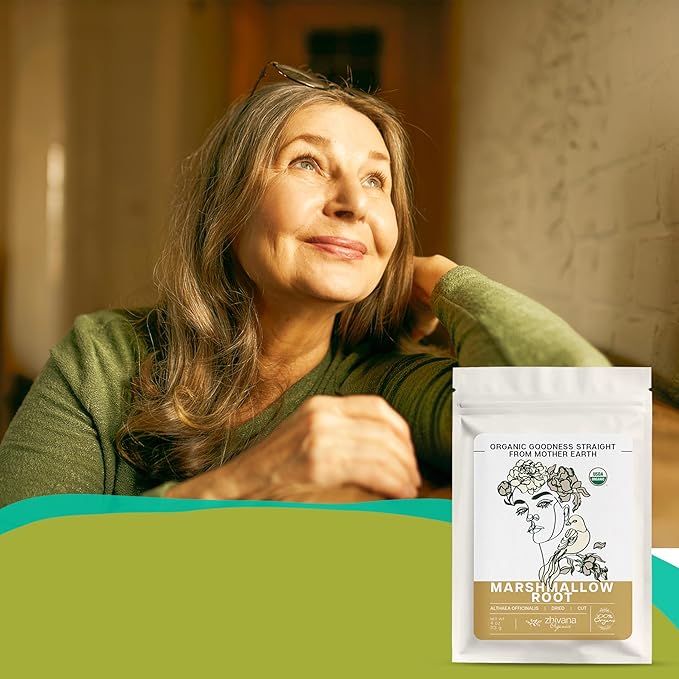 Marshmallow Root Tea (Althea Officinalis) โ Organic Marshmallow Root โ Throat Tea - Gut Lining, Digestion, Respiratory Health - Blood, Bones, Skin, Hair - Marshmellow Herb โ 4 Ounces