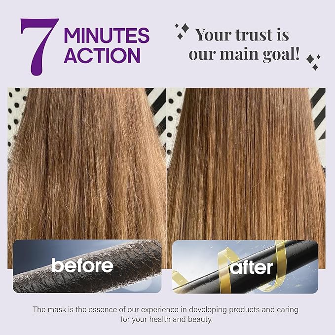 NUTRAHARMONY Hydrating Hair Mask for Dry, Frizzy & Damaged Hair โ Deep Conditioning Keratin Treatment with Argan & Coconut Oils, Collagen & Biotin โ Repairing, Anti-Frizz Hair Mask for Women, 10oz