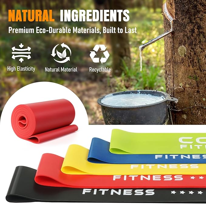 Resistance Bands for Working Out, Exercise Bands Resistance Bands Set with 5 Resistance Levels, Latex Loop Bands for Women Men, Workout Bands for Legs, Glutes, Strength Training, Yoga, Home Gym