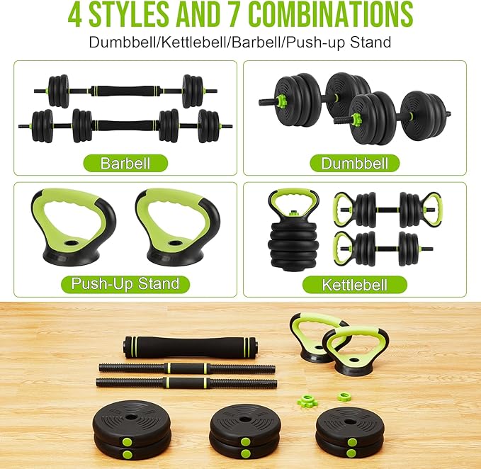 Adjustable Dumbbell Set, Adjustable Weights 30/44 /66/88 LBS Free Weight Set for Home Gym