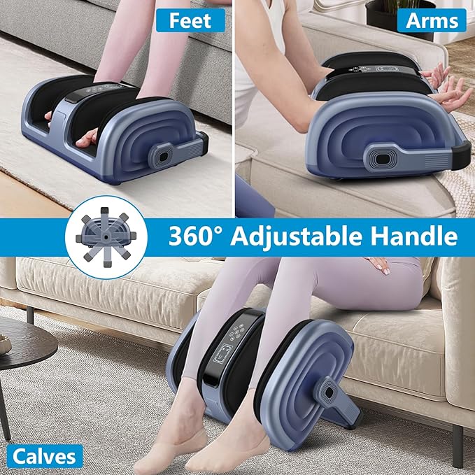 Shiatsu Foot & Calf Massager with Compression & Heating, Deep Tissue Kneading Improves Circulation, Helps Plantar Fasciitis, Massage Foot, Calf, Arms, Gift for Woman and Man, Fit Up to Feet Size 14