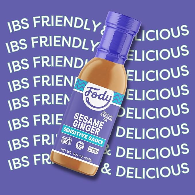 Fody Foods Sesame Ginger Sauce & Marinade, 8.5 Oz, Garlic and Onion Free, Low FODMAP Certified, Gut & IBS Friendly, Vegan, Non-GMO, Gluten Free, Keto Friendly