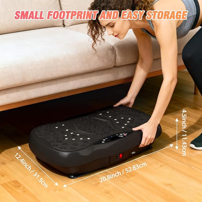 ALSO GO Vibration Plate Exercise Machine, 120-Level & 3 Workout Modes Vibration Board for Weight Loss/Lymphatic Drainage, 400lbs Capacity with Resistance Bands, Full Body Platform for Home Fitness