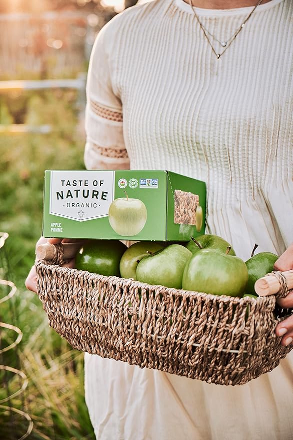 Taste of Nature Organic Apple Snack Bar - Healthy, Gluten Free, Non GMO, Vegan Snack Bars with Mixed Nuts, Fruits and Seeds - 16-Count Snack Pack