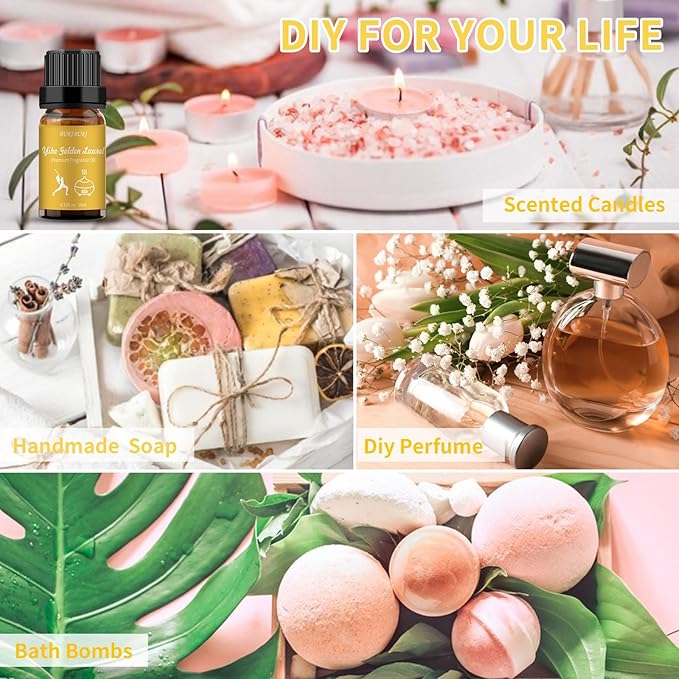 BURIBURI Hotel Scent Essential Oil, Lifestyle Hotel Collection Fragrance Aromatherapy Oil Blends, Air Freshener Hotel Collection Diffuser Oil - Yihe Golden Laurel