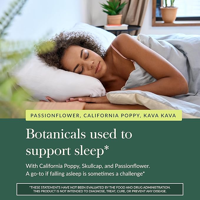 Gaia Herbs Sound Sleep - Natural Sleep Support to Promote Calm & Relaxation - with Valerian Root, Passionflower & More - 120 Vegan Liquid Phyto-Capsules (40-Day Supply)