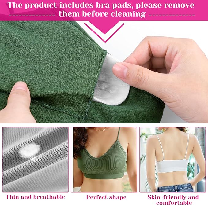 selizo 6 Pcs Sports Bras Pack - V Neck Cami Bralettes for Women