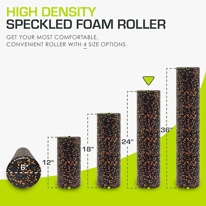 ProsourceFit High Density Foam Rollers 12 - inches Long, Firm Full Body Athletic Massage Tool for Back Stretching, Yoga, Pilates, Post Workout Muscle Recuperation