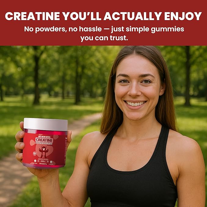 Creatine Monohydrate Gummies for Men & Women | 5000mg of Creatine Gummies per Serving | Sugar, Gluten Free & Halal | Pack of 90 for Pre Workout & Muscle Support | Strawberry Flavor