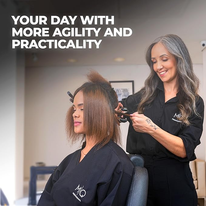 MQ Hair - Professional Titanium Flat Iron 480°F - Bivolt, Anatomic Design, Ultra-Smooth, Mirror Effect - 3 Passes Needed, Temperature Control, Perfect Straightening - Gray Color