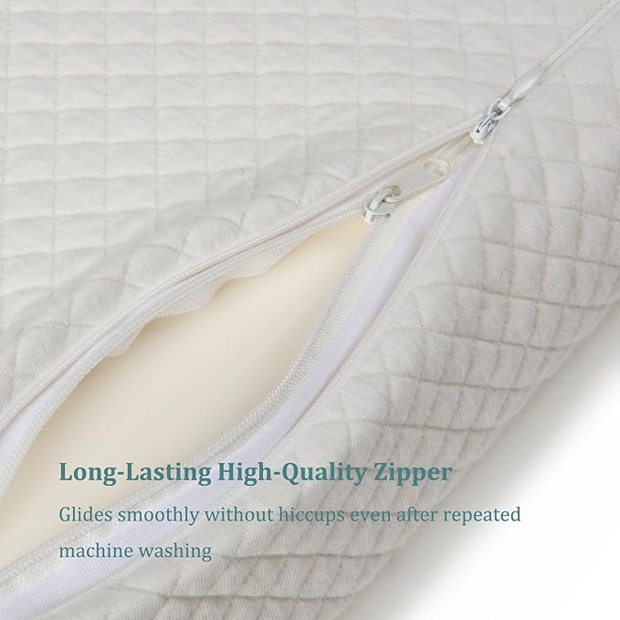 Contour Memory Foam Pillow Orthopedic Sleeping Pillows, Ergonomic Cervical Pillow for Neck Pain - for Side Sleepers, Back and Stomach Sleepers, Free Pillowcase Included ( Soft & Queen Size)