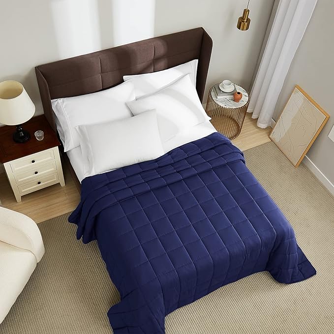 L'AGRATY Weighted Blanket - 80"x87" 25lbs Cooling Breathable Heavy Blanket Microfiber Material with Glass Beads for Adult All-Season Summer Fall Winter Soft Thick Comfort
