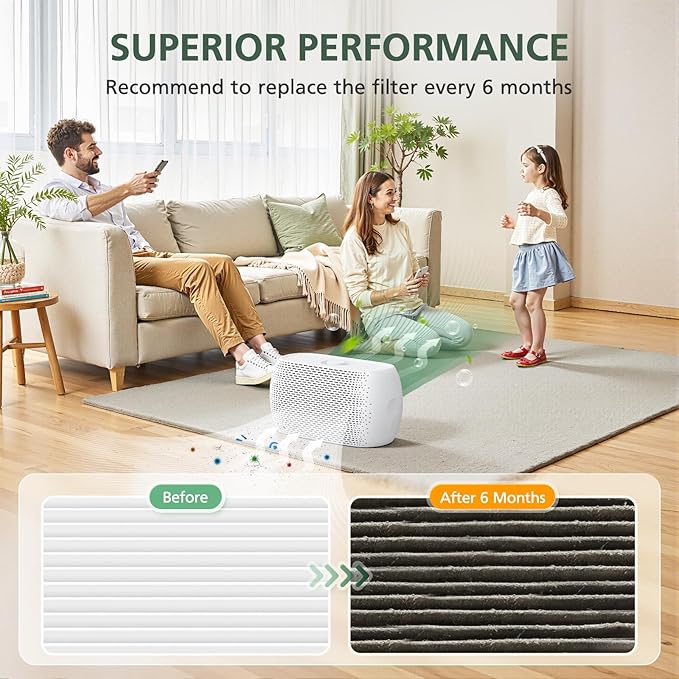 2 Pack Breeze Tabletop Replacement Filter Compatible with Pure Enrichment PureZone Breeze Tabletop Air Purifier (PECOMPAP), 2-in-1 HEPA Replacement Filter
