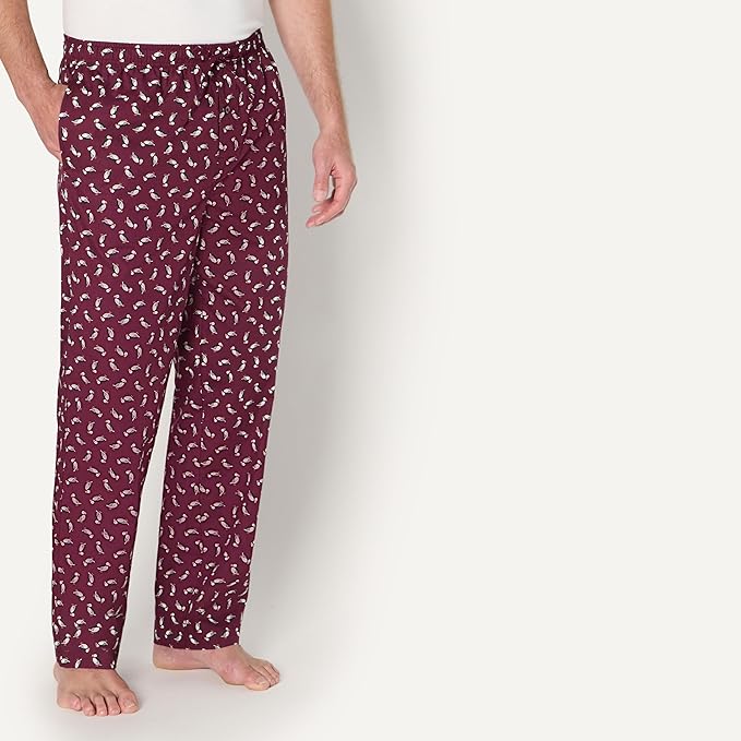 Amazon Essentials Mens Straight-Fit Woven Pajama Pant with Pockets