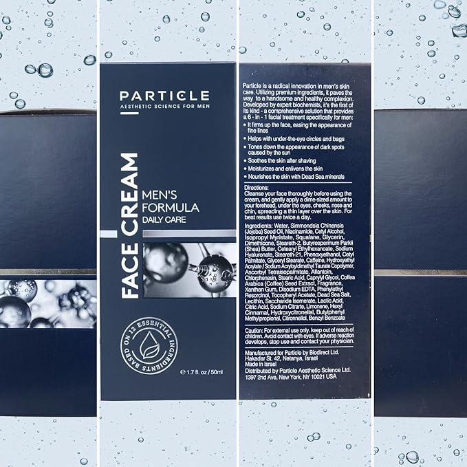 Particle 6-in-1 Face Cream for Men, Men’s Daily Hydrating Moisturizer with Vitamin C, Jojoba Oil, Vitamin E & Hyaluronic Acid, Skin Care Routine, Healthy Skin Support, Pack of 1, 1.7 FL OZ
