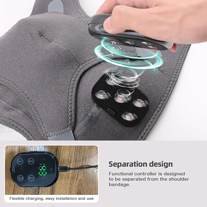 Cordless Heating Vibration Massage Shoulder Heating Pad Shoulder Massager for Pain Relief Deep Tissue Soothing Arthritis Blood Circulation Muscle Relax